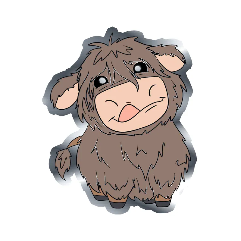 Cow - Silver Chrome Vinyl Decal