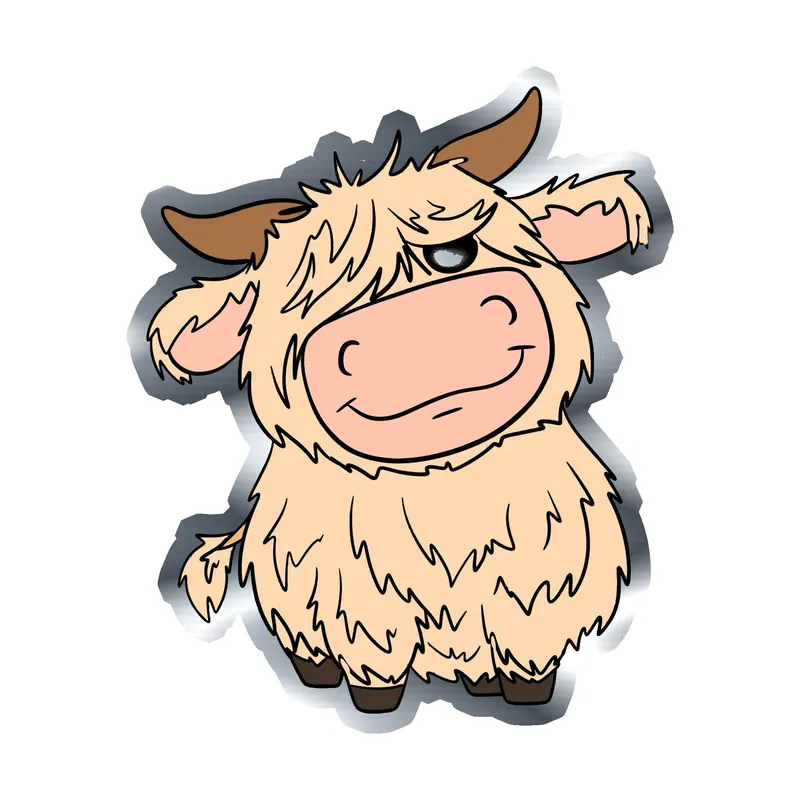 Cow - Silver Chrome Vinyl Decal
