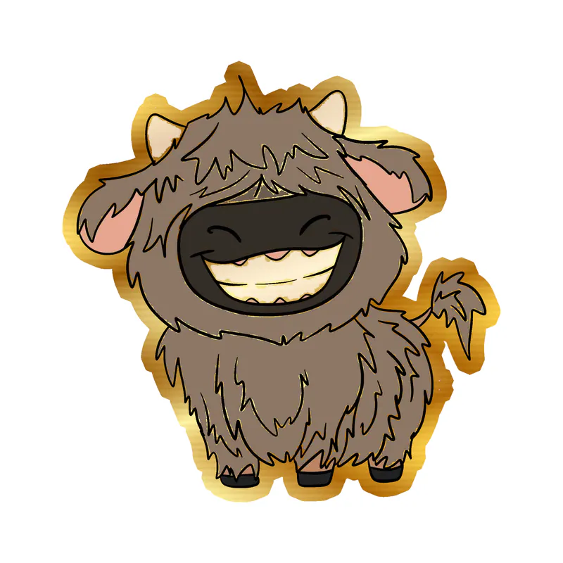 Cow - Gold Chrome Vinyl Decal