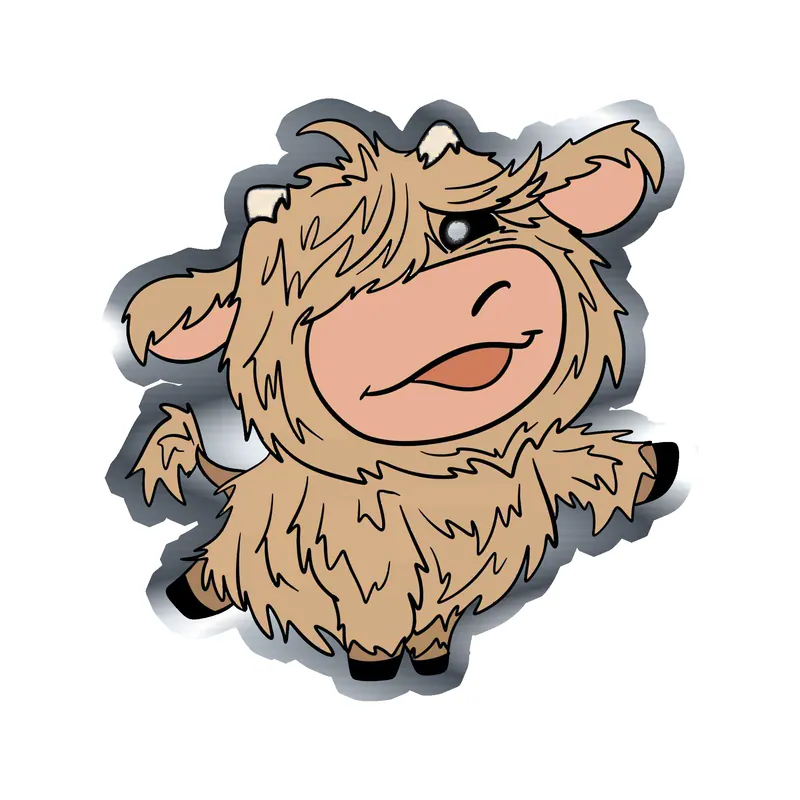 Cow - Silver Chrome Vinyl Decal