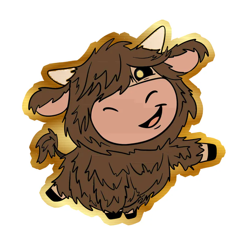 Cow - Gold Chrome Vinyl Decal