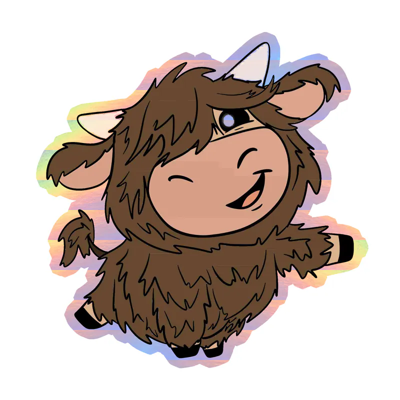 Cow - Holographic Vinyl Decal
