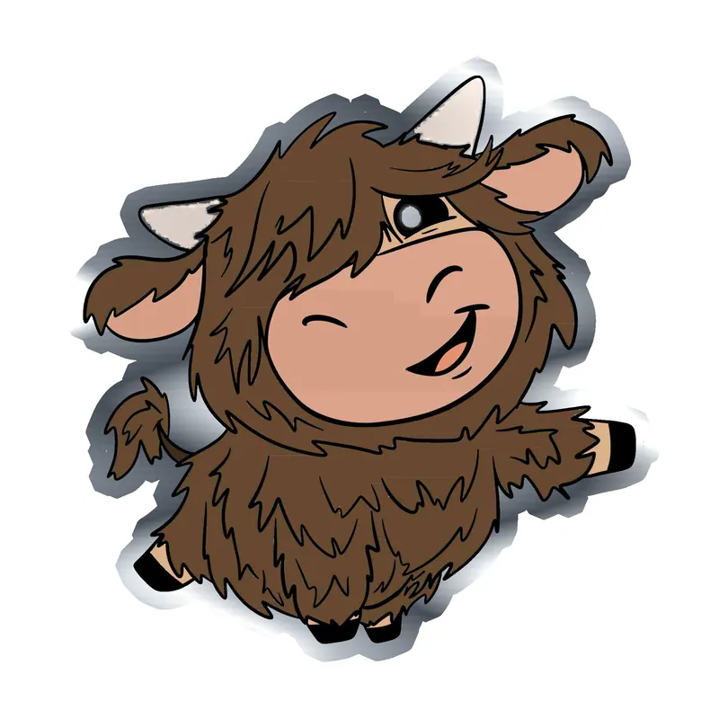 Cow - Silver Chrome Vinyl Decal