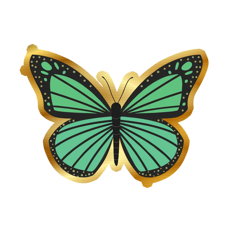 Butterfly - Gold Chrome Vinyl Decal