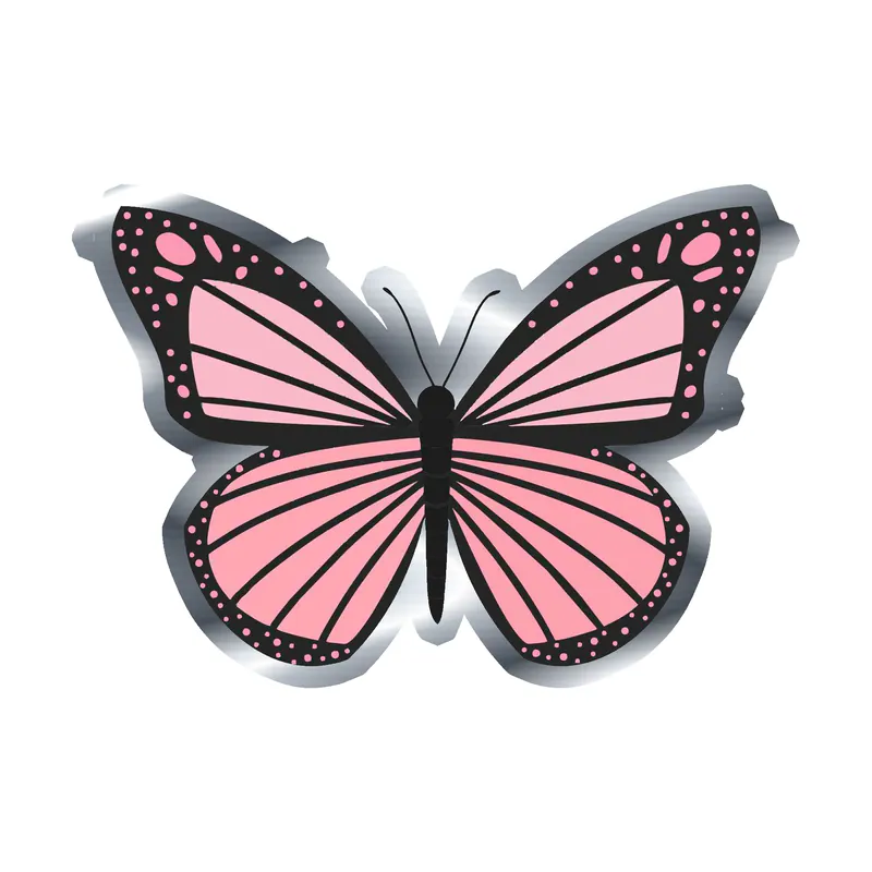 Butterfly - Silver Chrome Vinyl Decal