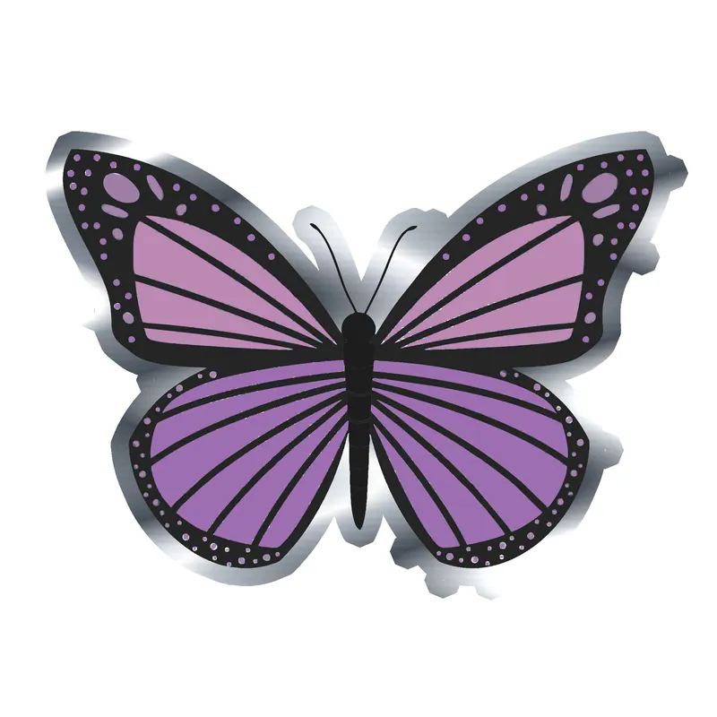 Butterfly - Silver Chrome Vinyl Decal