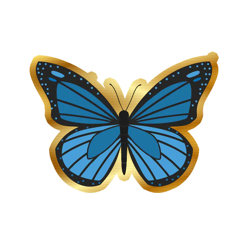 Butterfly - Gold Chrome Vinyl Decal