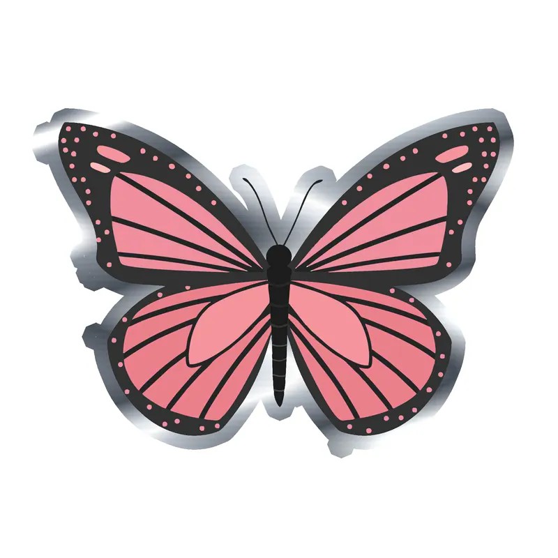 Butterfly - Silver Chrome Vinyl Decal