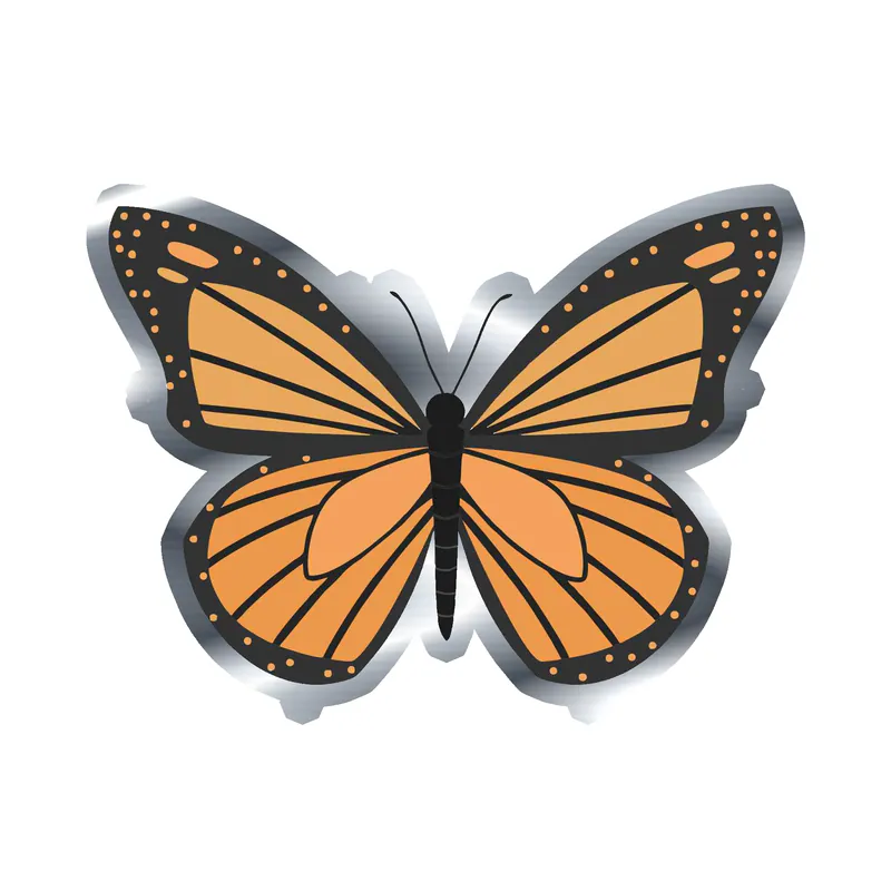 Butterfly - Silver Chrome Vinyl Decal