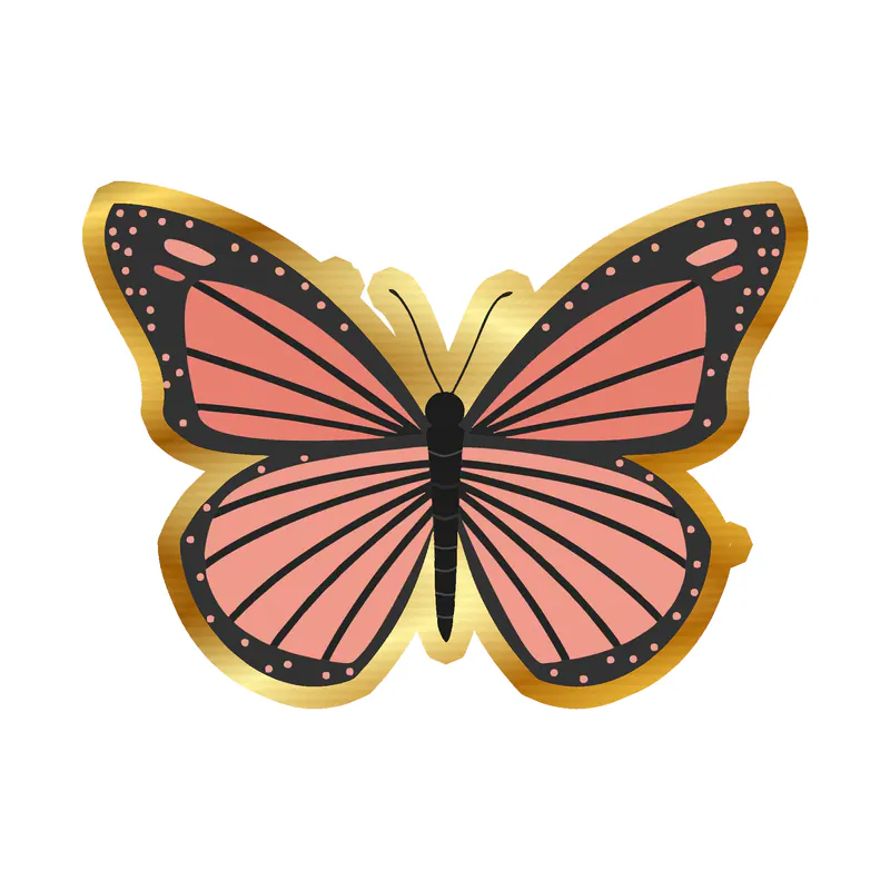 Butterfly - Gold Chrome Vinyl Decal