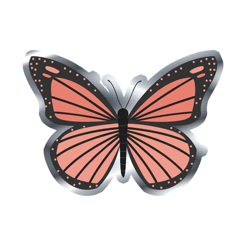 Butterfly - Silver Chrome Vinyl Decal