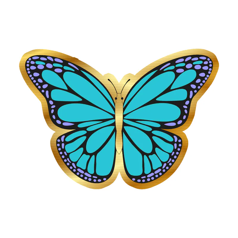 Butterfly - Gold Chrome Vinyl Decal