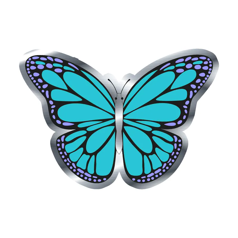 Butterfly - Silver Chrome Vinyl Decal