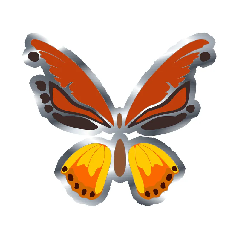 Butterfly - Silver Chrome Vinyl Decal