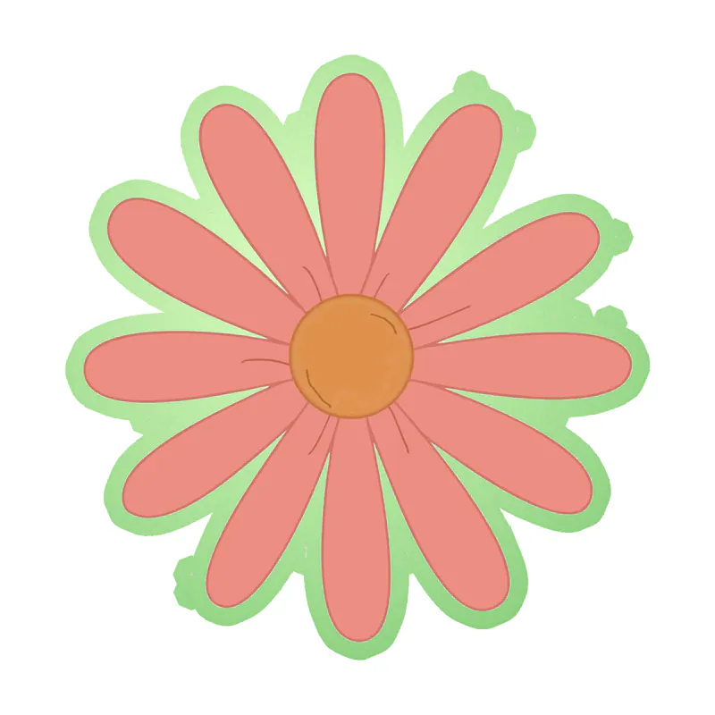 Flower Glow in the Dark Vinyl Decal - Custom Size