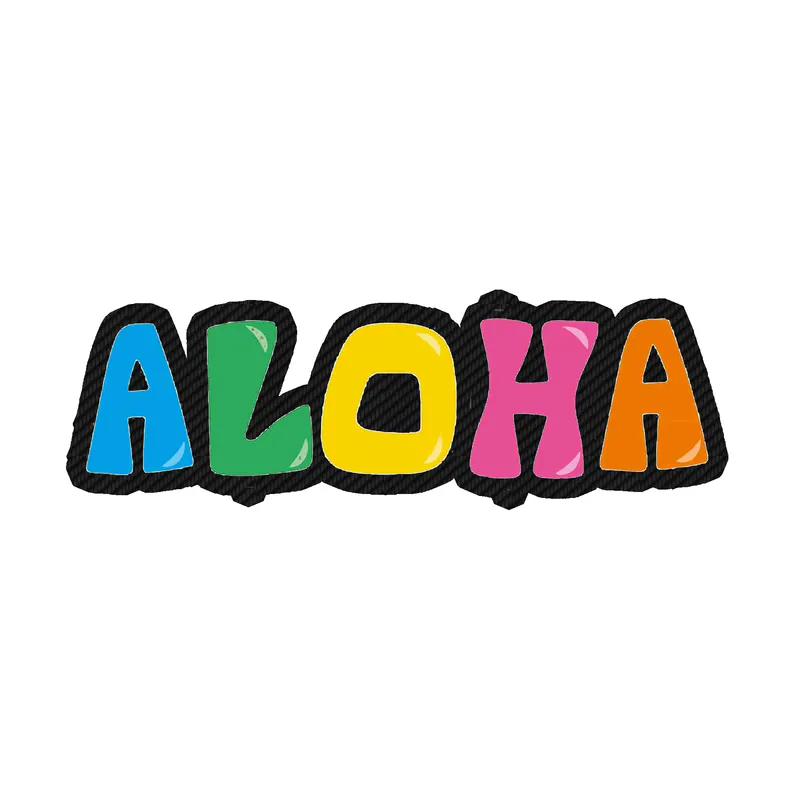 Aloha - Carbon Fiber Vinyl Decal