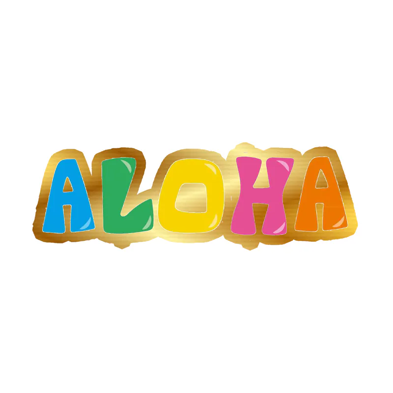 Aloha - Gold Chrome Vinyl Decal