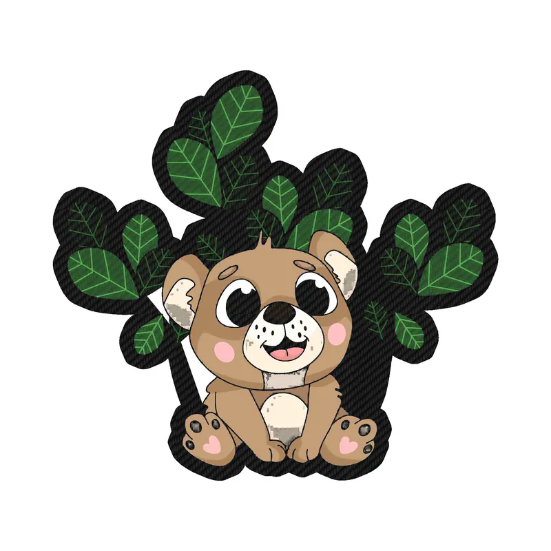 Baby Bear Carbon Fiber Vinyl Decal - Custom Size