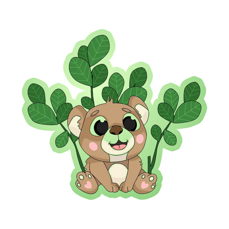 Baby Bear Glow in the Dark Vinyl Decal - Custom Size