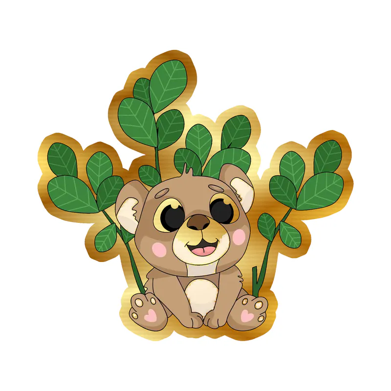 Baby Bear Gold Chrome Vinyl Decal - Custom Size