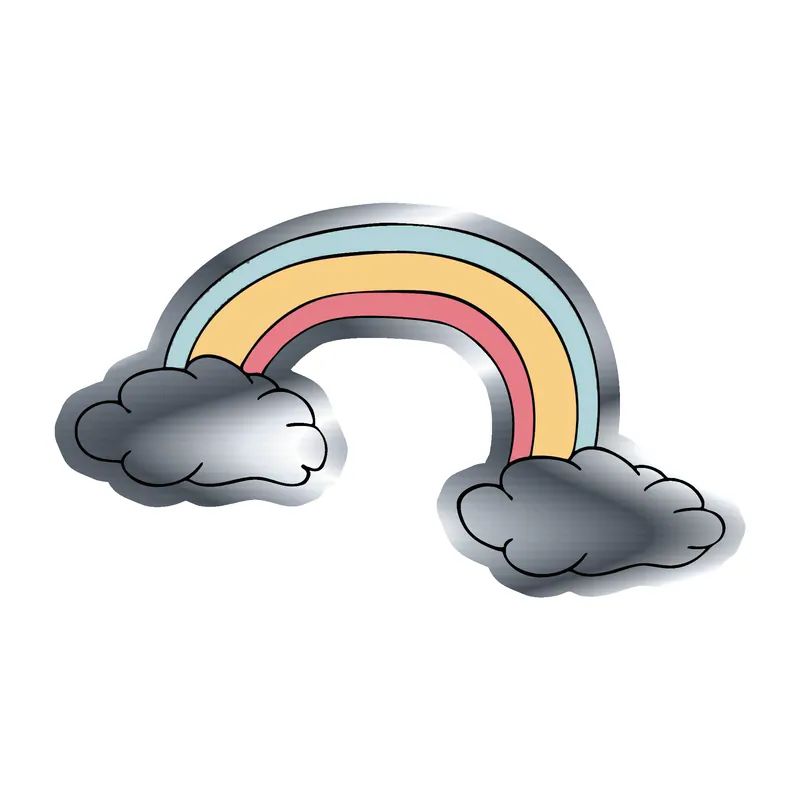 Rainbow Silver Chrome Vinyl Decal