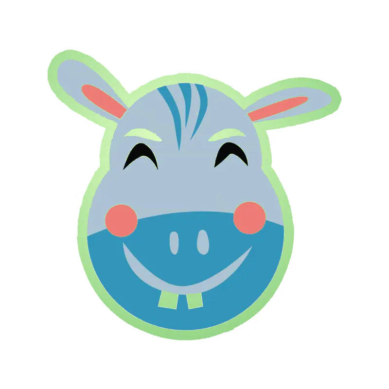 Hippo Glow in the Dark Vinyl Decal - Custom Size