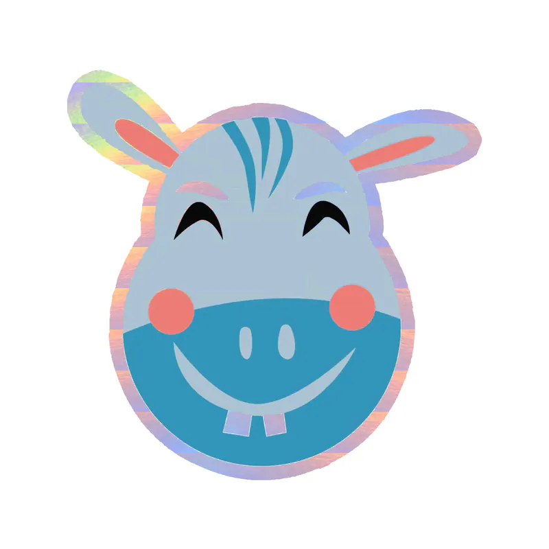 Hippo Holographic Vinyl Decal - Custom Size