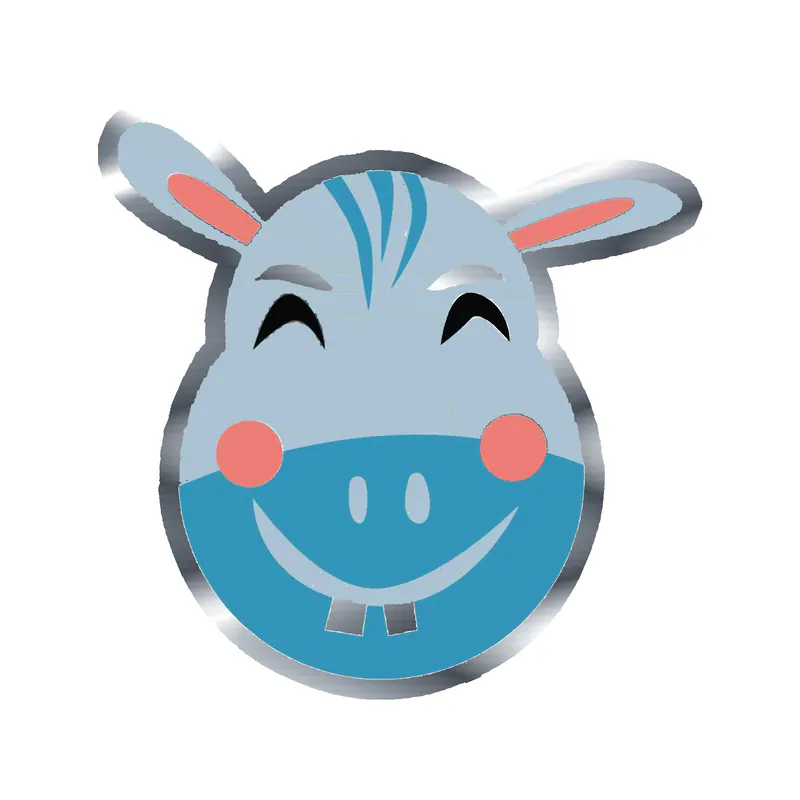 Hippo Silver Chrome Vinyl Decal - Custom Size