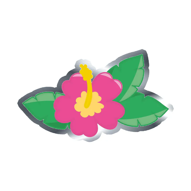Pink Flower Silver Chrome Vinyl Decal - Custom Size