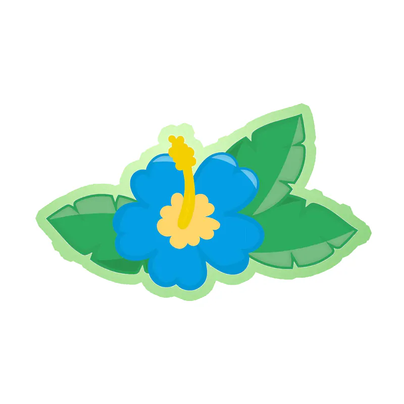Blue Flower Glow in the Dark Vinyl Decal - Custom Size