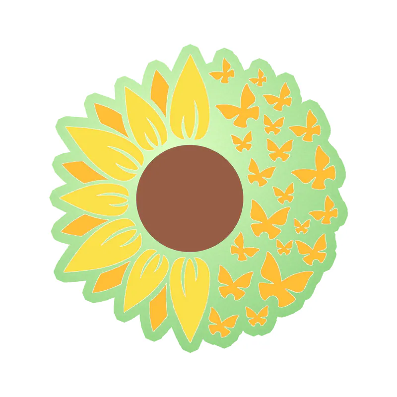 Sunflower Full Color Vinyl - Glow in the Dark Vinyl Sticker - Custom Size