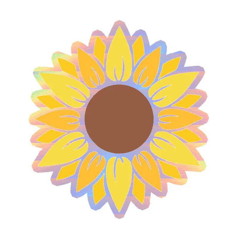Sunflower Full Color Vinyl - Holographic Vinyl Sticker - Custom Size