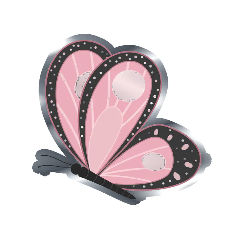 Butterfly - Silver Chrome Vinyl Decal