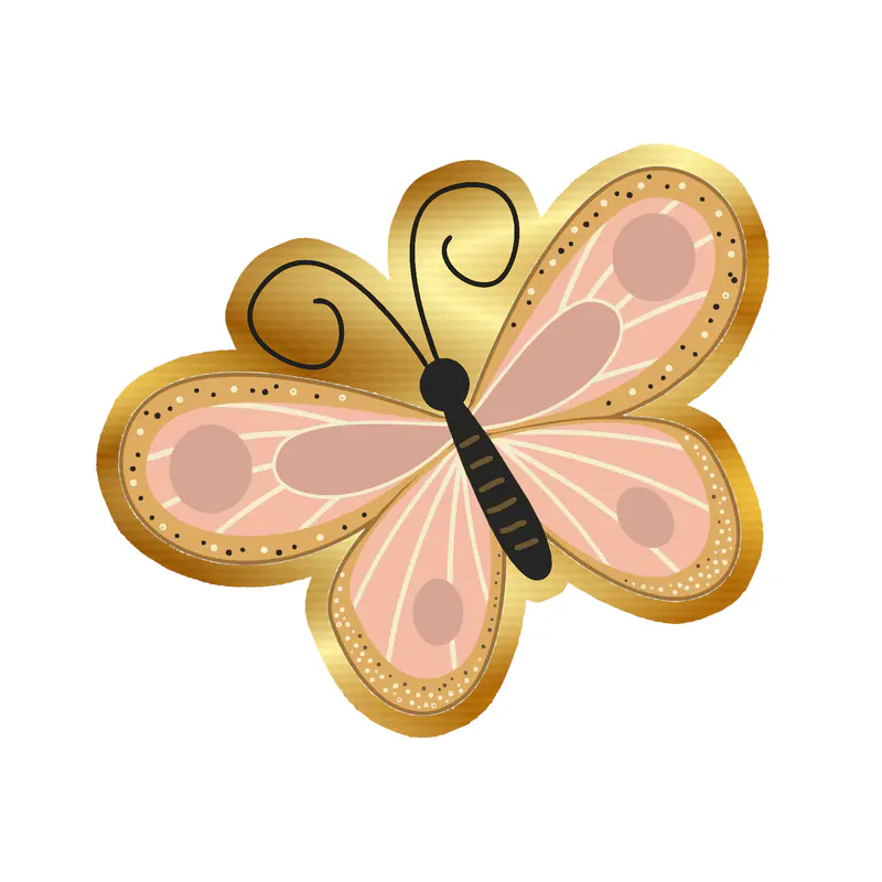 Butterfly - Gold Chrome Vinyl Decal