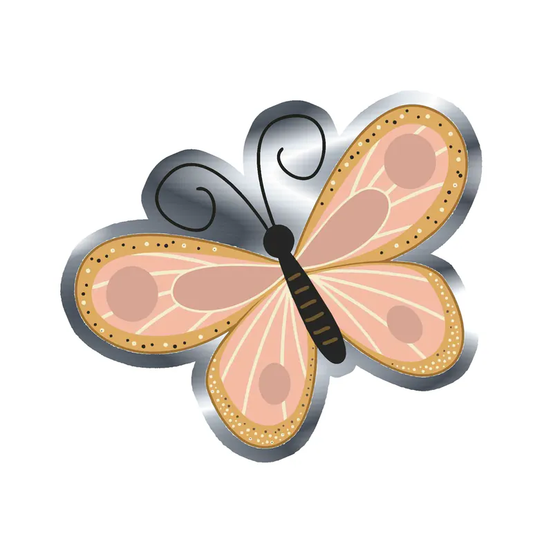 Butterfly - Silver Chrome Vinyl Decal