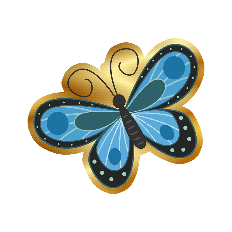 Butterfly - Gold Chrome Vinyl Decal