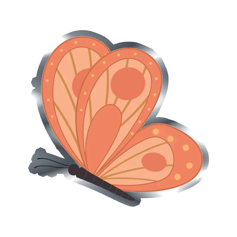 Butterfly - Silver Chrome Vinyl Decal