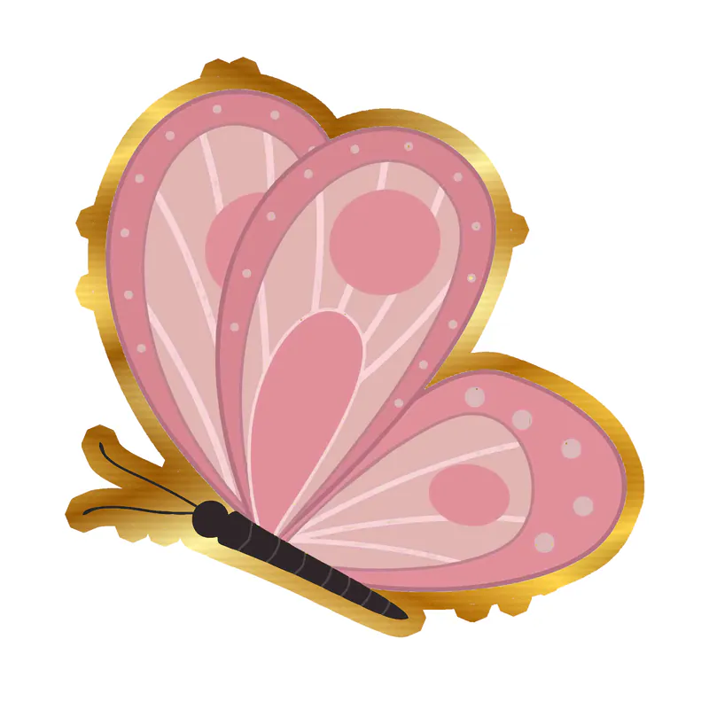 Butterfly - Gold Chrome Vinyl Decal