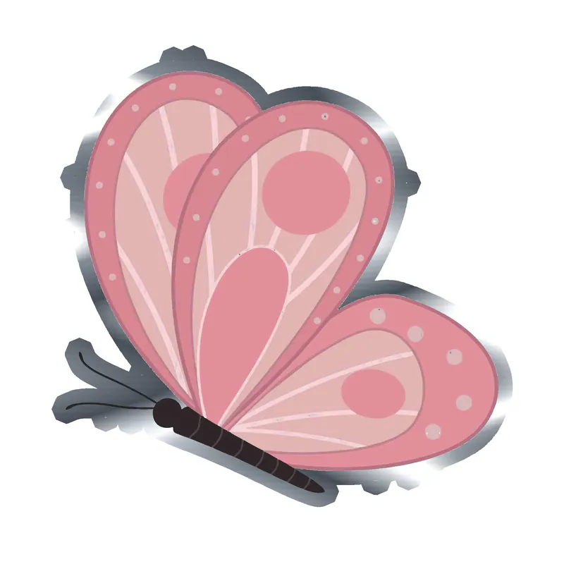Butterfly - Silver Chrome Vinyl Decal