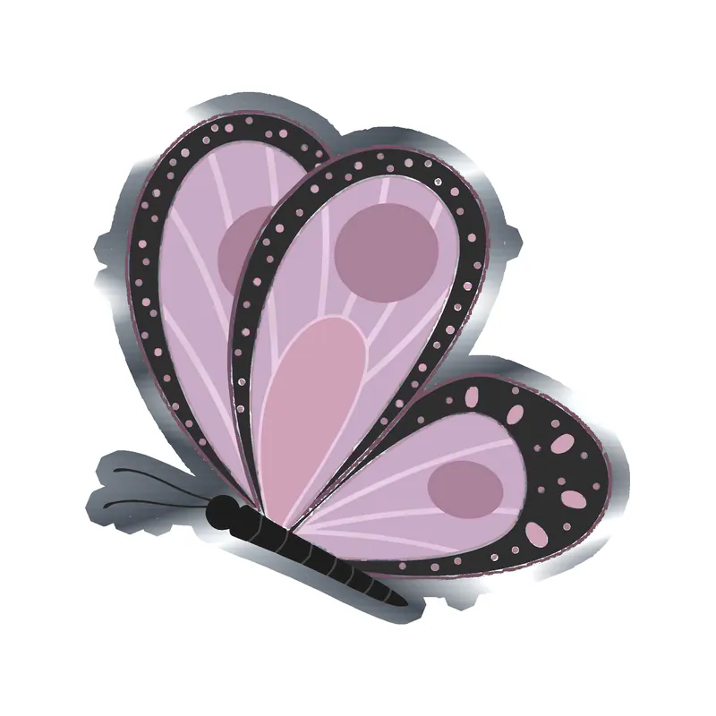 Butterfly - Silver Chrome Vinyl Decal