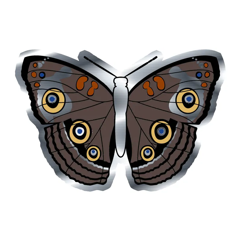 Butterfly - Silver Chrome Vinyl Decal