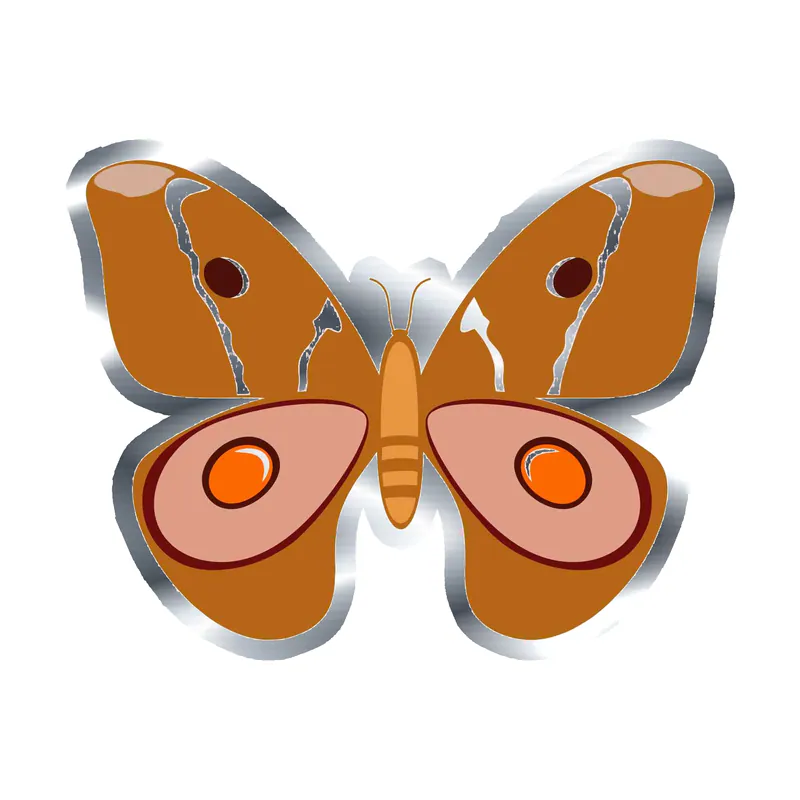 Butterfly - Silver Chrome Vinyl Decal