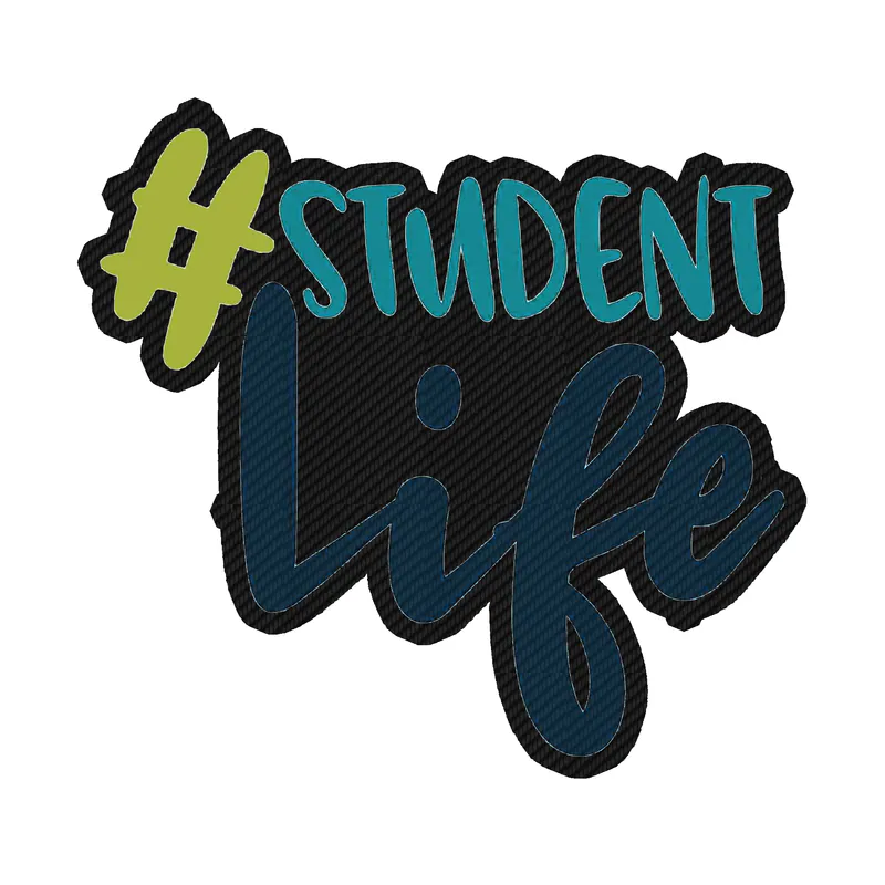 #studentlife - Carbon Fiber Vinyl Decal - Custom Size