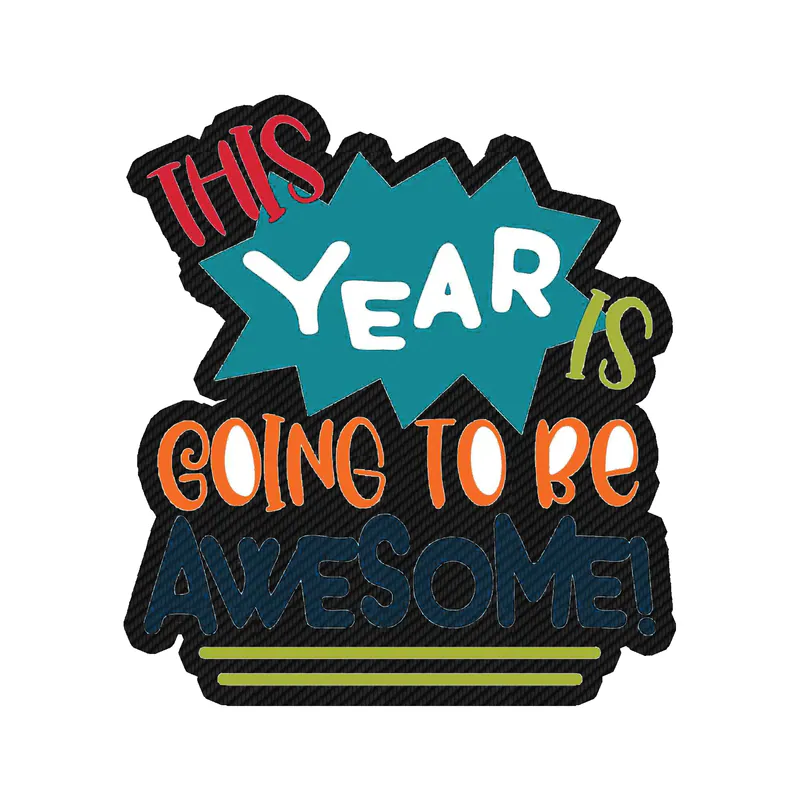 Awesome School Year - Carbon Fiber Vinyl Decal - Custom Size