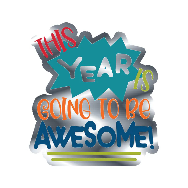 Awesome School Year - Silver Chrome Vinyl Decal - Custom Size