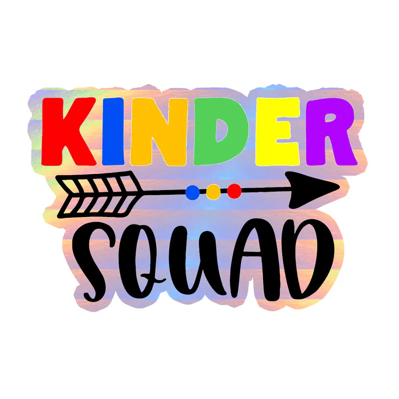 Kinder Squad - Holographic Vinyl Decal - Custom Size