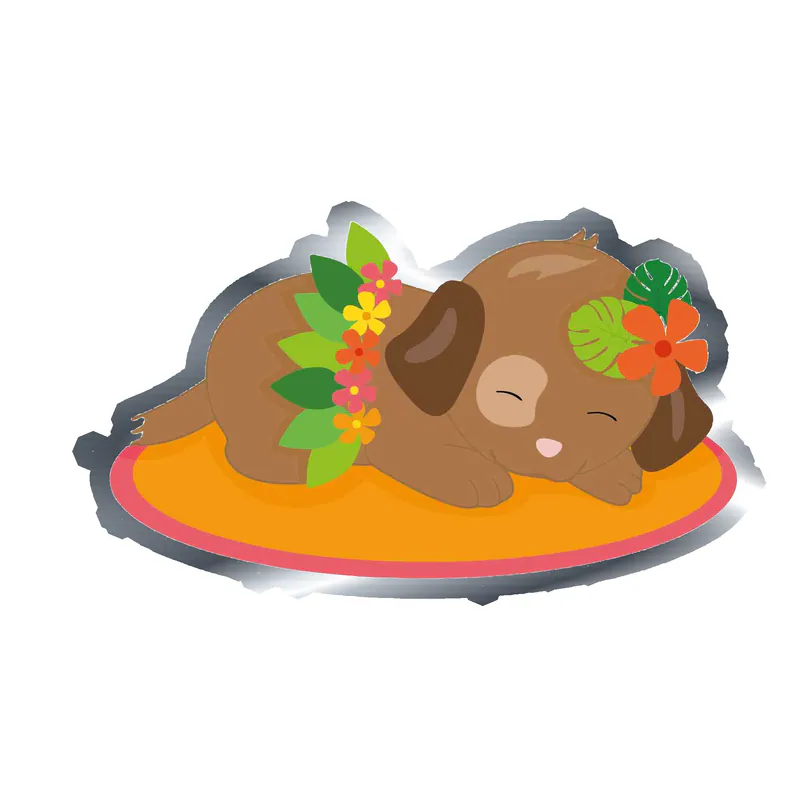 Sleeping Dog - Silver Chrome Vinyl Decal