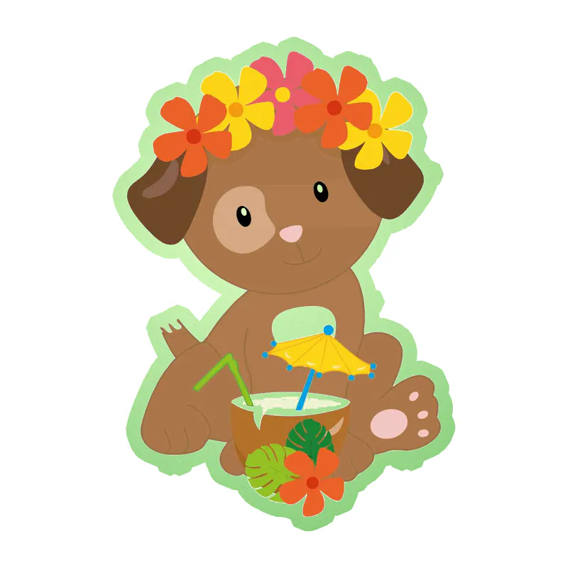 Dog With Coconut - Glow in the Dark Vinyl Decal