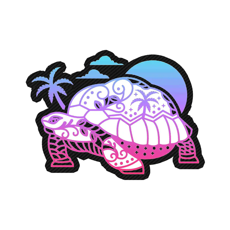 Tortoise - Carbon Fiber Vinyl Decal - Custom Size