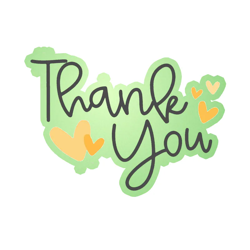 Thank you - Glow in the Dark Vinyl Decal
